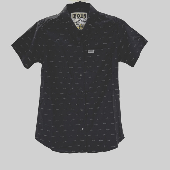 Dixxon Flannel Women’s Party Shirt Small F Word Black Short Sleeve Button Up New - Picture 1 of 10